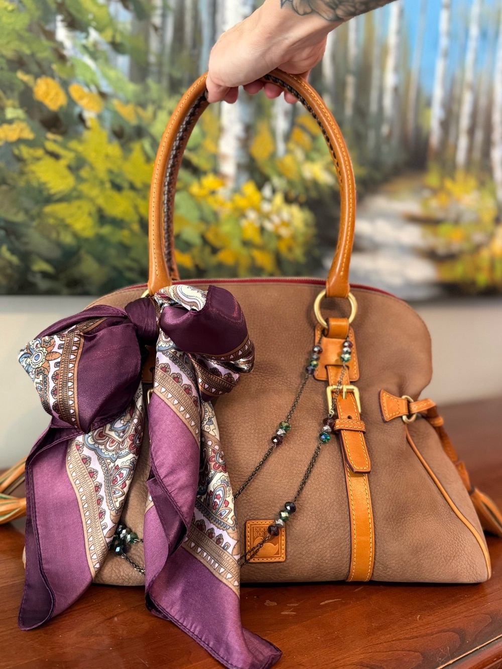 Dooney & Bourke Nubuck Suede Dome Buckle Satchel // Warm Brown // Fall Ready 🍁